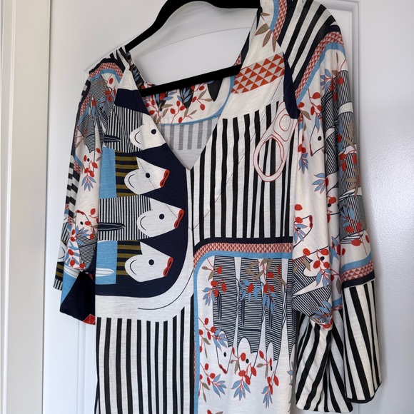 Henrik Vibskov Maximalism Abstract Pattern Drop Sleeve Dress size Large - Picture 5 of 13